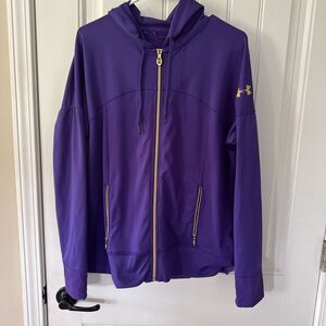 Womens Under Armour UA storm size Large Purple Jacket Full Zip LSU Viking Large